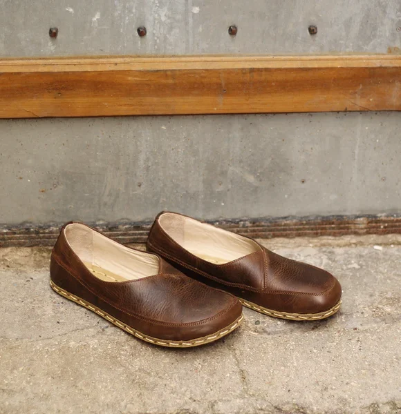 Handmade Women Coffee Brown Barefoot Flat Shoes