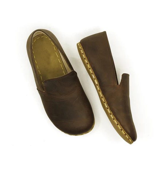 Handmade Women Coffee Brown Barefoot Loafers