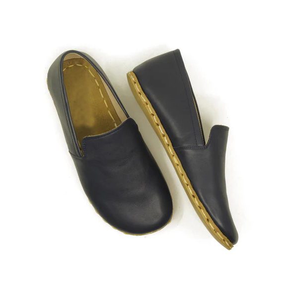 Handmade Women Dark Blue Barefoot Loafers