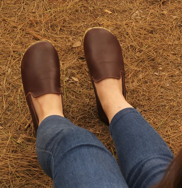 Handmade Women Dark Brown Barefoot Loafers