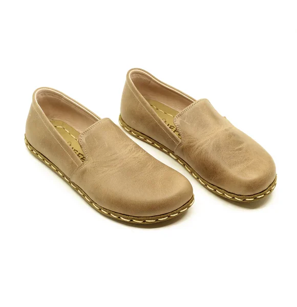 Handmade Women Light Brown Barefoot Loafers