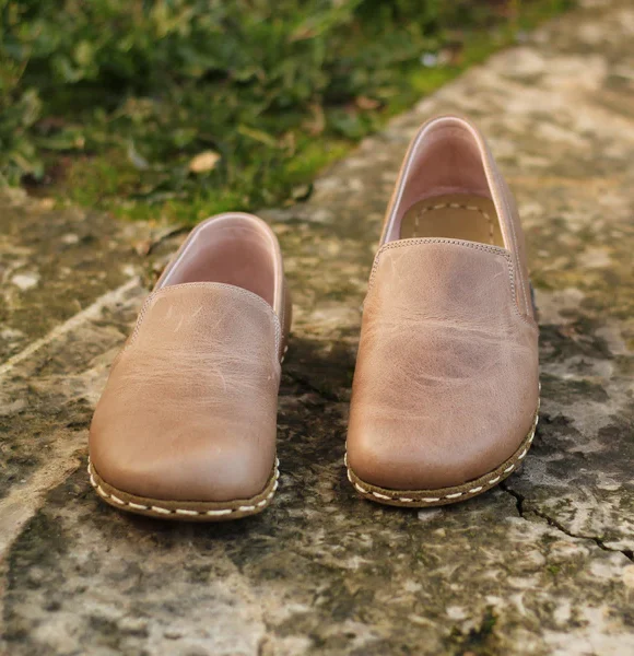 Handmade Women Light Brown Barefoot Loafers