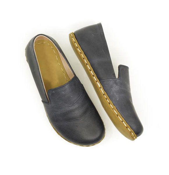 Handmade Women Navy Blue Barefoot Loafers