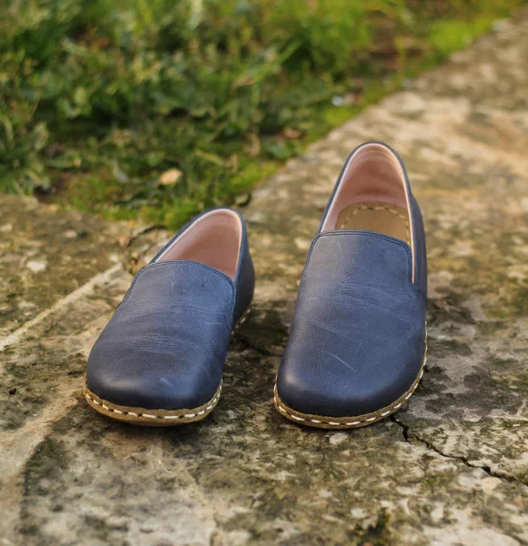 Handmade Women Navy Blue Barefoot Loafers