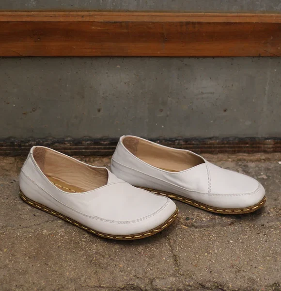 Women Handmade White Barefoot Flat Shoes