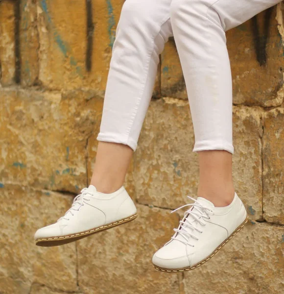 Handmade Women White Barefoot Sneakers