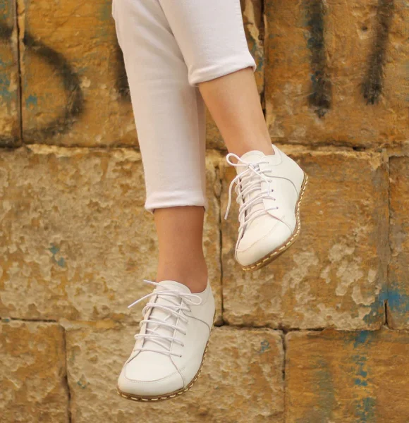 Handmade Women White Barefoot Sneakers