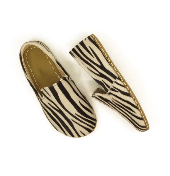 Handmade Women Zebra Print Barefoot Loafers