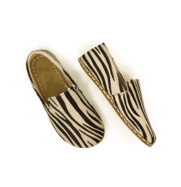 Handmade Women Zebra Print Barefoot Loafers