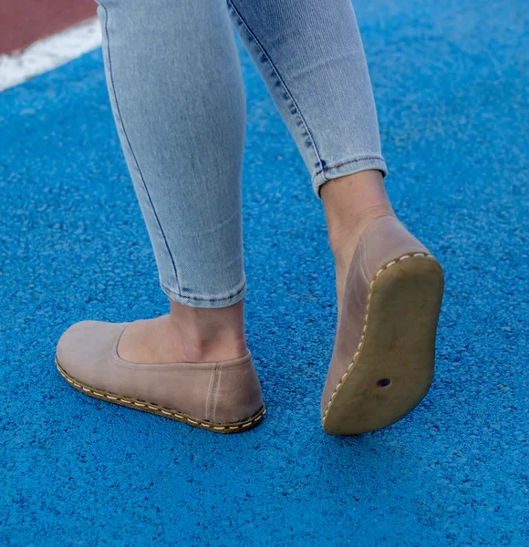 Handmade Women Beige Barefoot Ballet Flats