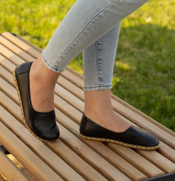 Women Handmade Black Barefoot Ballet Flats