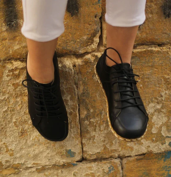 Women Handmade Black Barefoot Sneakers