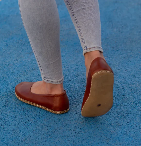 Handmade Women Classic Brown Barefoot Ballet Flats