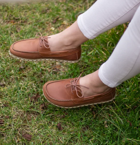 Women Handmade Brown Barefoot Boat Shoes