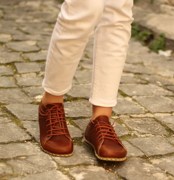 Women Handmade Brown Barefoot Sneakers