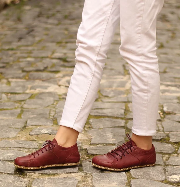 Women Handmade Burgundy Barefoot Sneakers