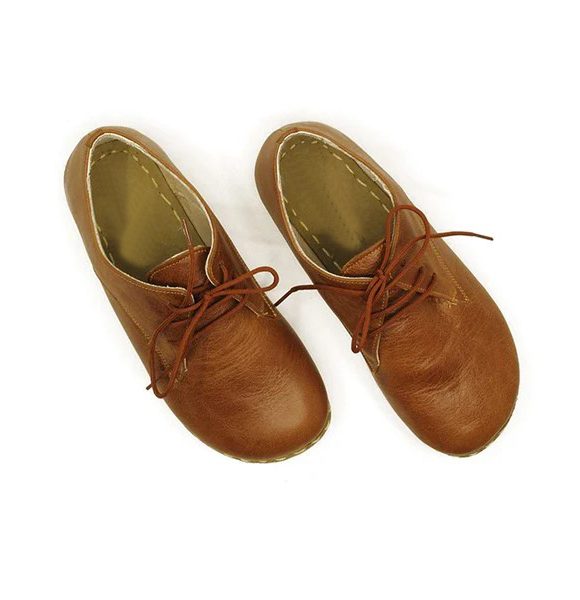 Women Handmade Classic Brown Barefoot Oxfords