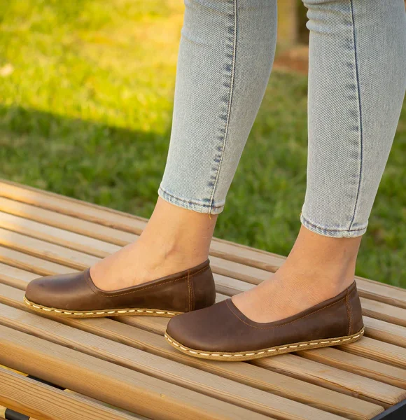 Handmade Women Coffee Brown Barefoot Ballet Flats