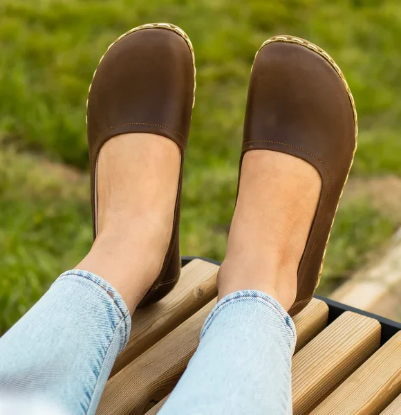 Handmade Women Coffee Brown Barefoot Ballet Flats