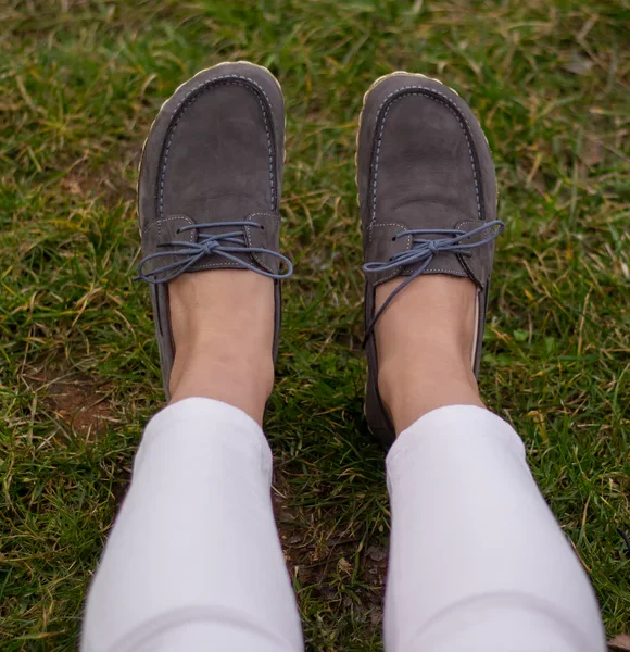 Women Handmade Gray Nubuck Barefoot Boat Shoes