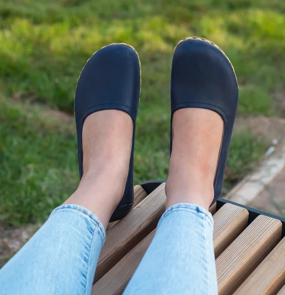 Handmade Women Navy Blue Barefoot Ballet Flats