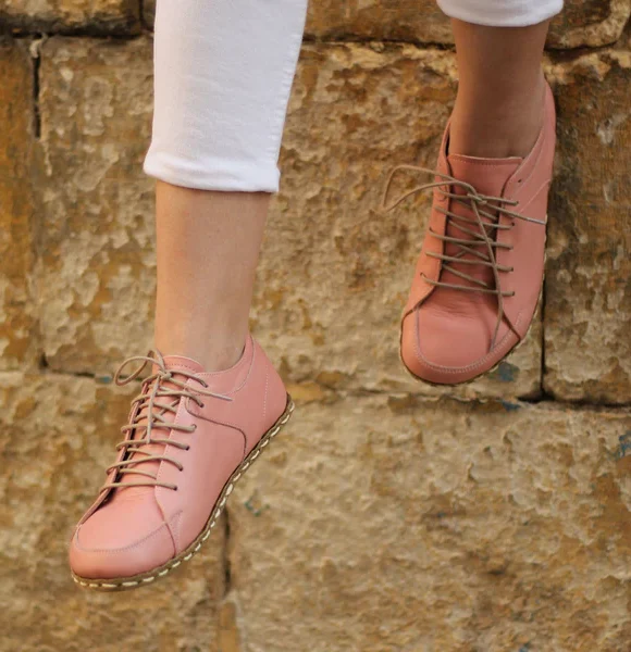 Women Handmade Pink Barefoot Sneakers