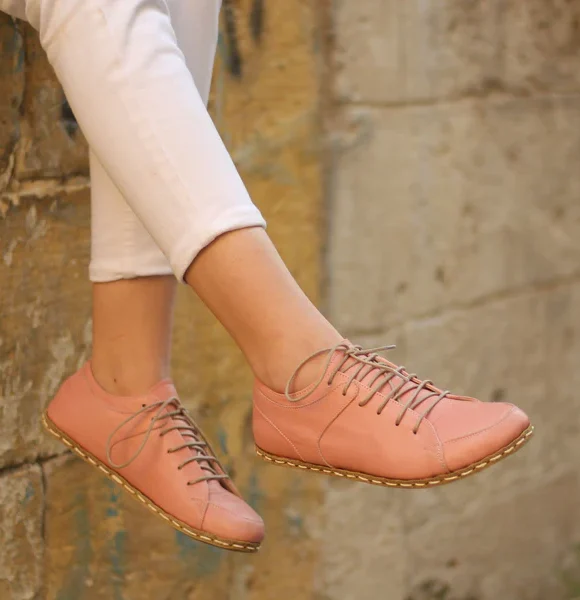 Women Handmade Pink Barefoot Sneakers