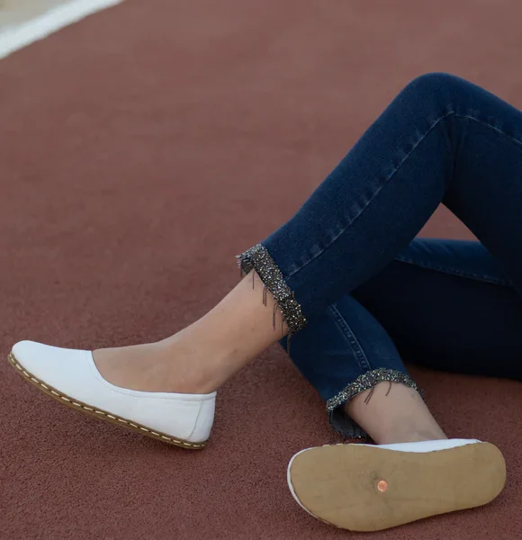 Handmade Women White Barefoot Ballet Flats