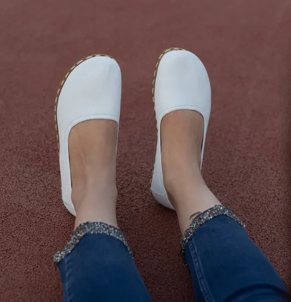 Handmade Women White Barefoot Ballet Flats