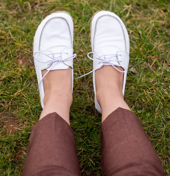 Women Handmade White Barefoot Boat Shoes