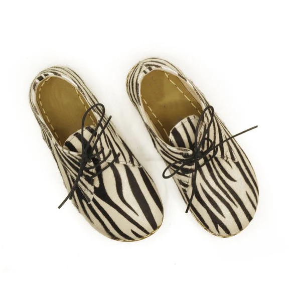 Zebra Print Barefoot Oxford Shoes