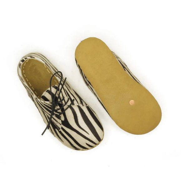 Women Handmade Zebra Print Barefoot Oxfords