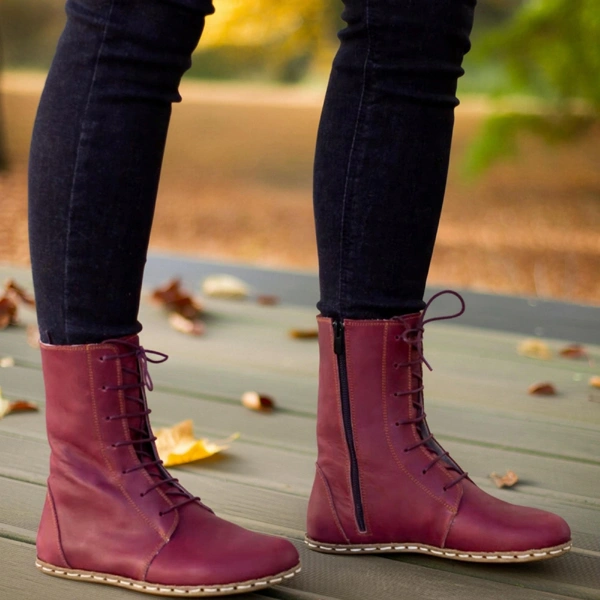 Women-Handmade-Burgundy-Barefoot-Boots