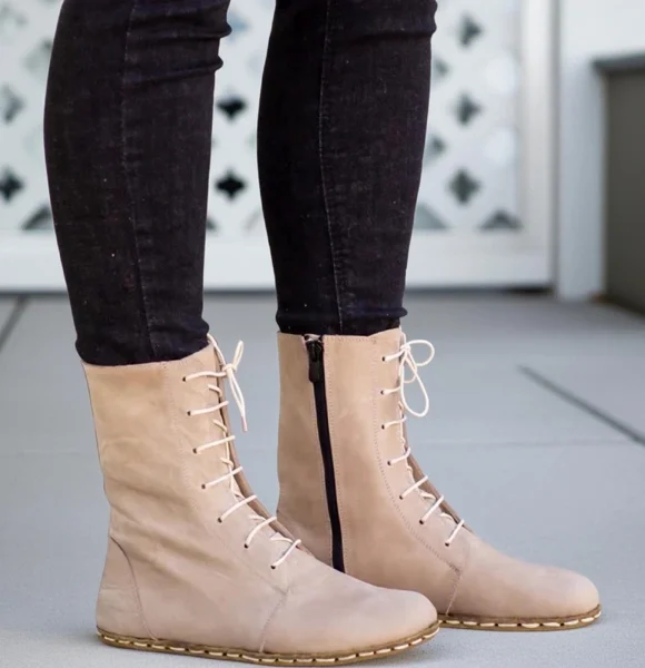 Women-Handmade-Beige-Barefoot-Boots