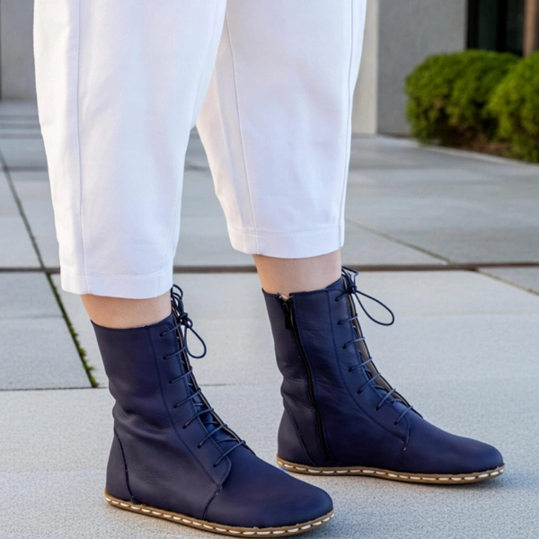 Handmade-Navy-Blue-Barefoot-Boots
