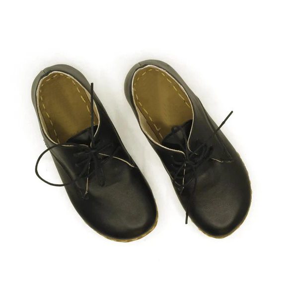 Women Handmade Black Barefoot Oxfords