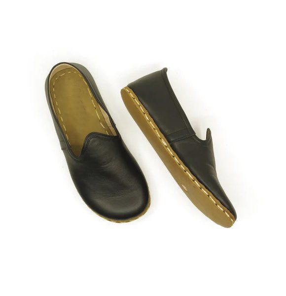 Women Handmade Black Turkish Slip On Shoes