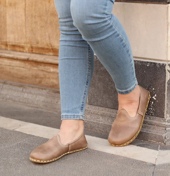Light Brown Barefoot Slip On Shoes