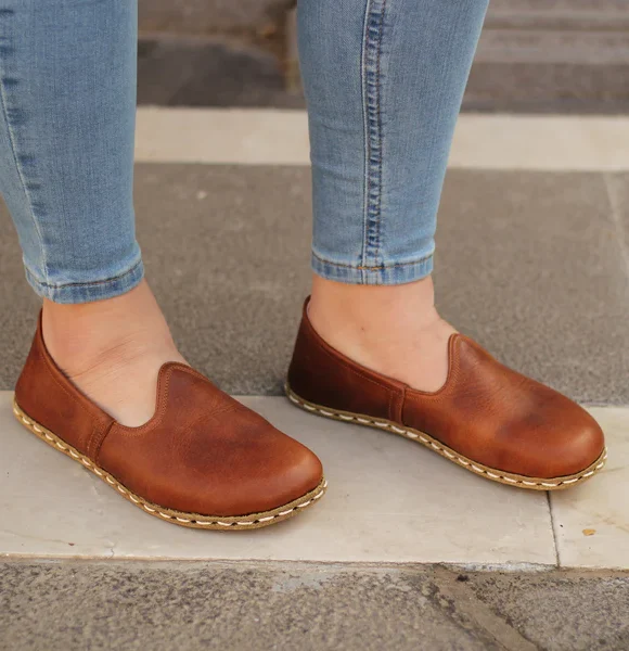 Brown Barefoot Slip On Shoes