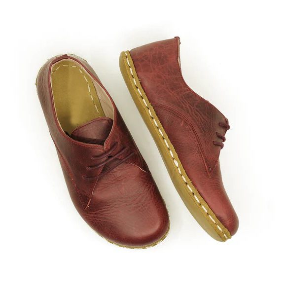 Women Handmade Burgundy Barefoot Oxfords