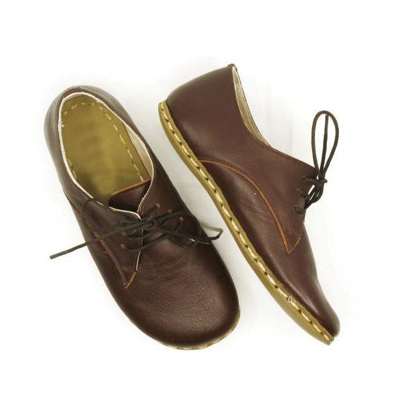 Women Handmade Dark Brown Barefoot Oxfords