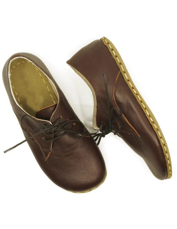 Women Handmade Dark Brown Barefoot Oxfords