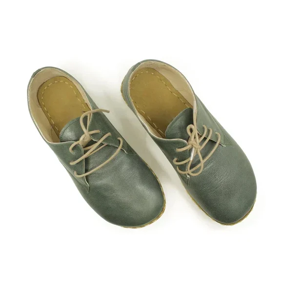 Women Handmade Dark Green Barefoot Oxfords