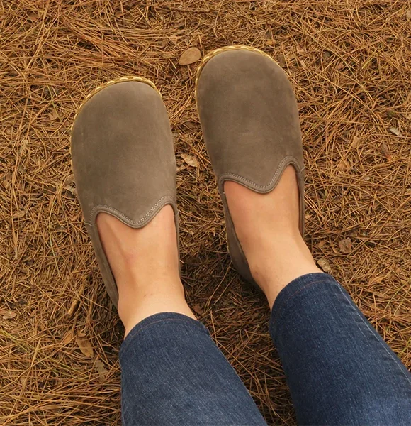 Gray Nubuck Barefoot Slip On Shoes