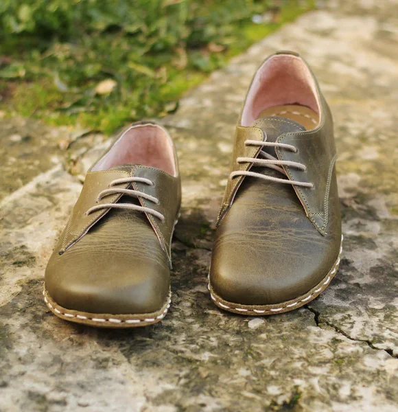 Women Handmade Green Barefoot Oxfords