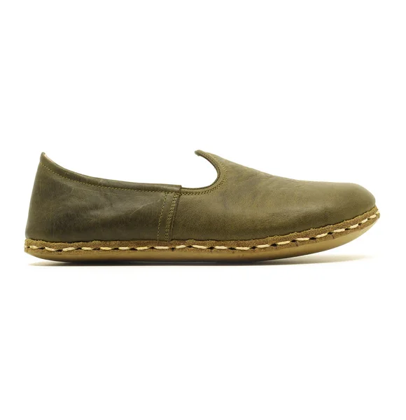 Women Handmade Green Turkish Slip On Shoes