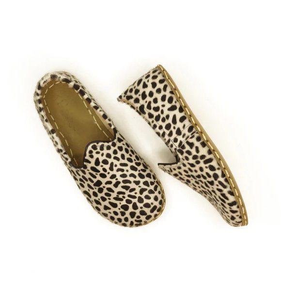 Women Handmade Leopard Print Turkish Slip On Shoes