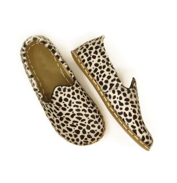 Women Handmade Leopard Print Turkish Slip On Shoes