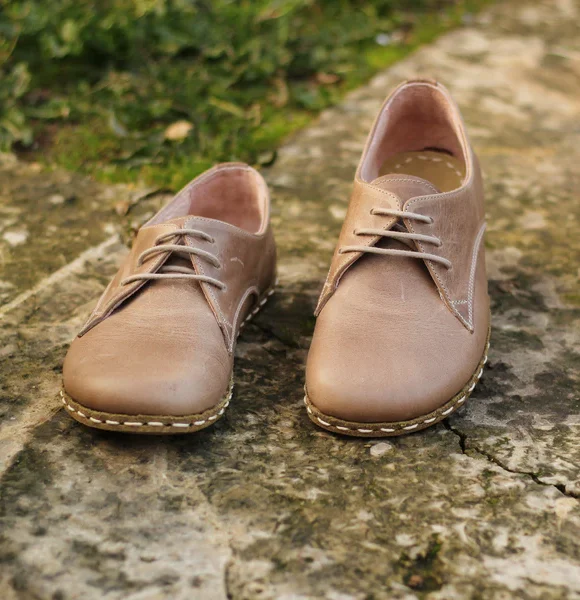 Women Handmade Light Brown Barefoot Oxfords