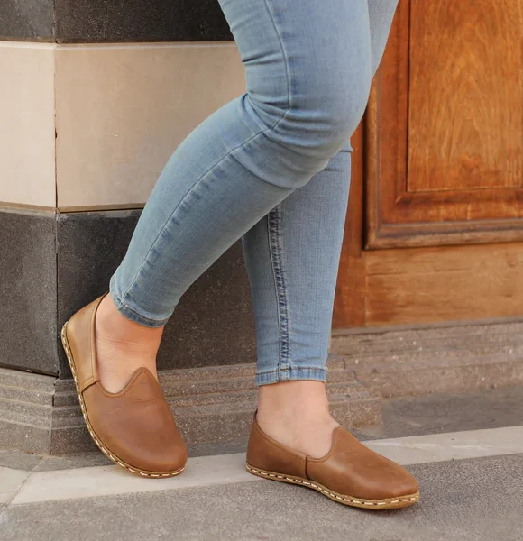barefoot slip on shoes​ matte brown